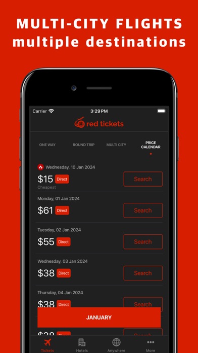 Red Tickets: Flight bookings Screenshot