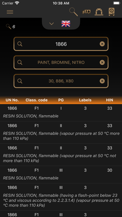 Screenshot #1 pour ADR Tool 2023 Dangerous Goods