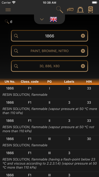 ADR Tool 2023 Dangerous Goods Screenshot