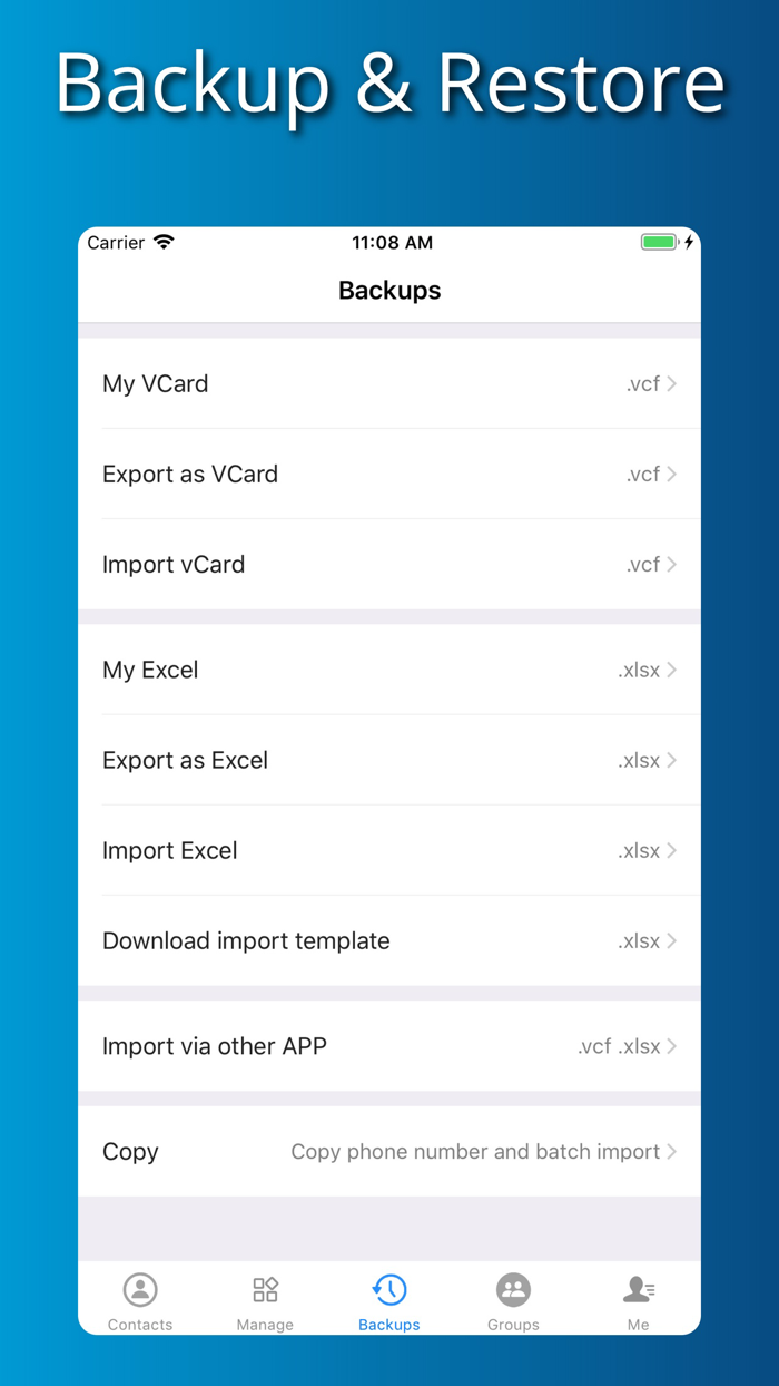 Contacts Pro - BackupandRestore