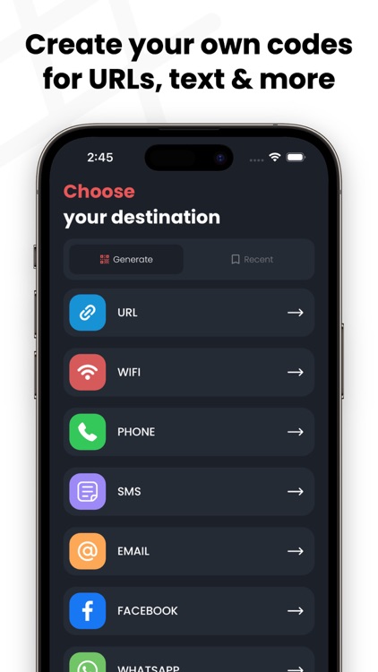 Infinity Scanner: QR generator