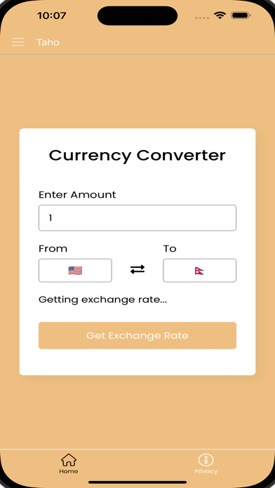 Taho wallet Screenshot