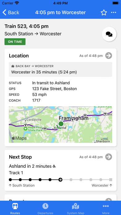 MBTA Commuter Rail Tracker screenshot 3