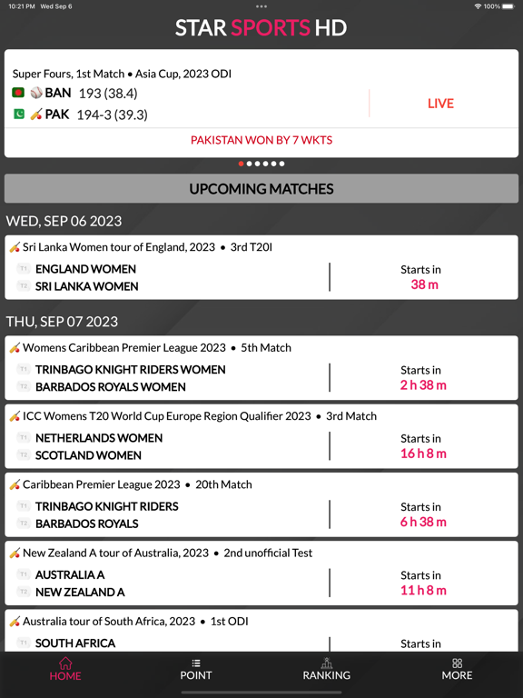 Screenshot #4 pour Live Scores - Star Sports