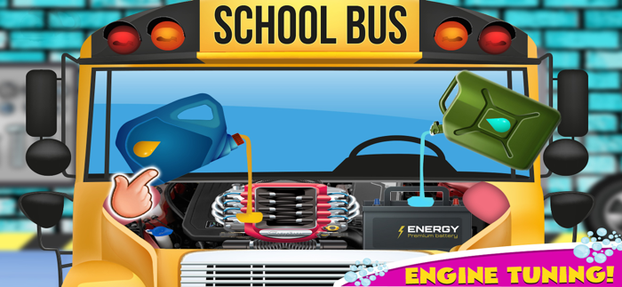 School Bus Auto Workshop Game