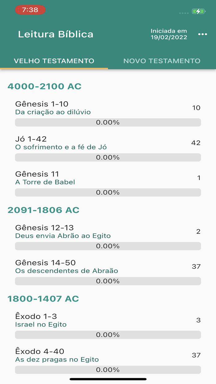 Controle de Leitura da Bíblia