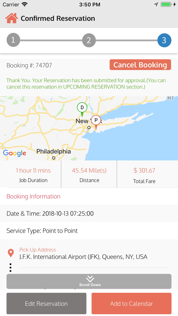 EarthTran–Request Airport Ride
