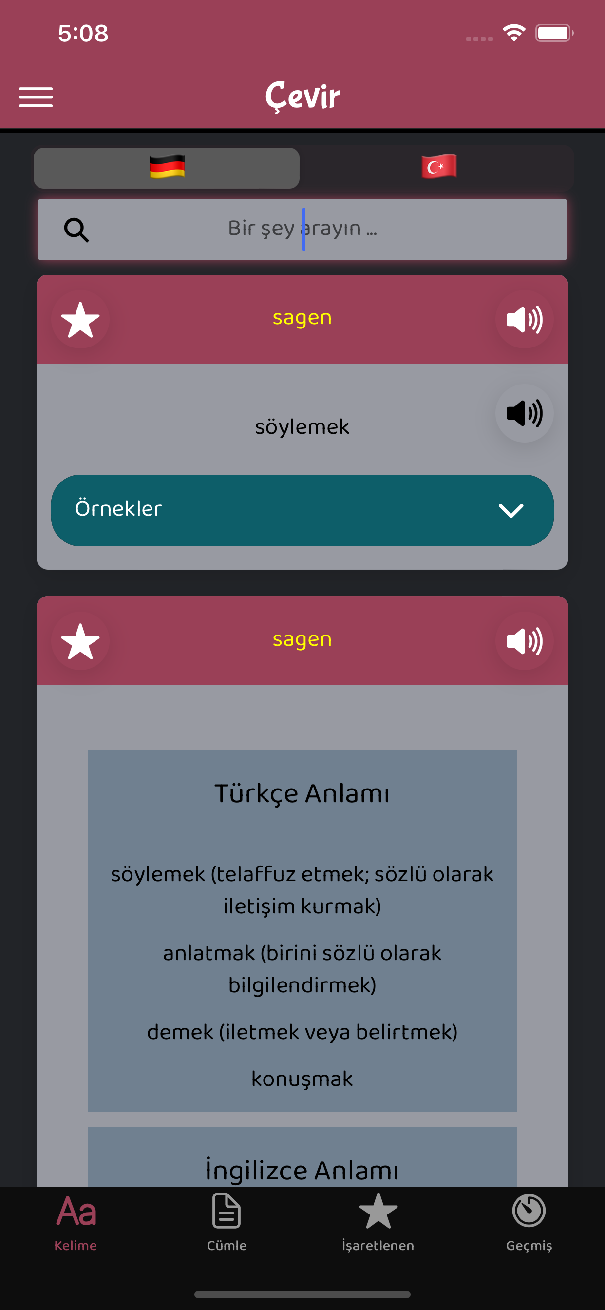 Almanca Türkçe