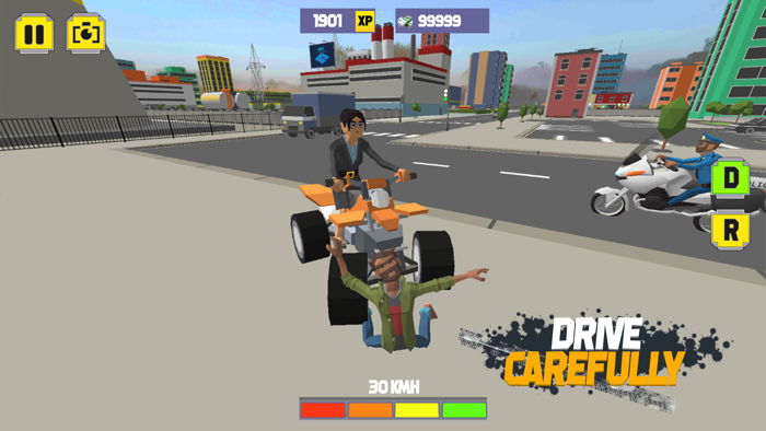 ATV QuadBike Driver Crazy Town