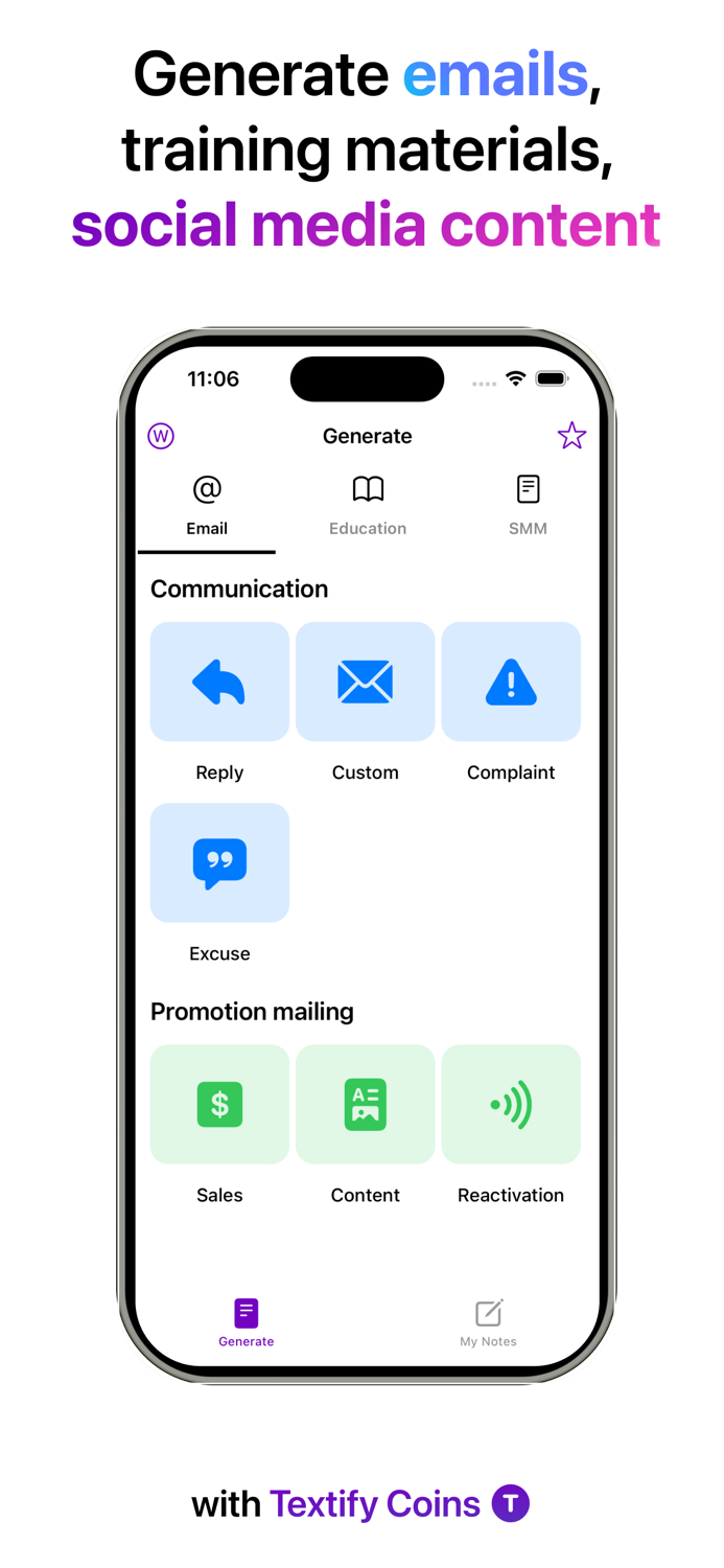 Textify Write texts with AI