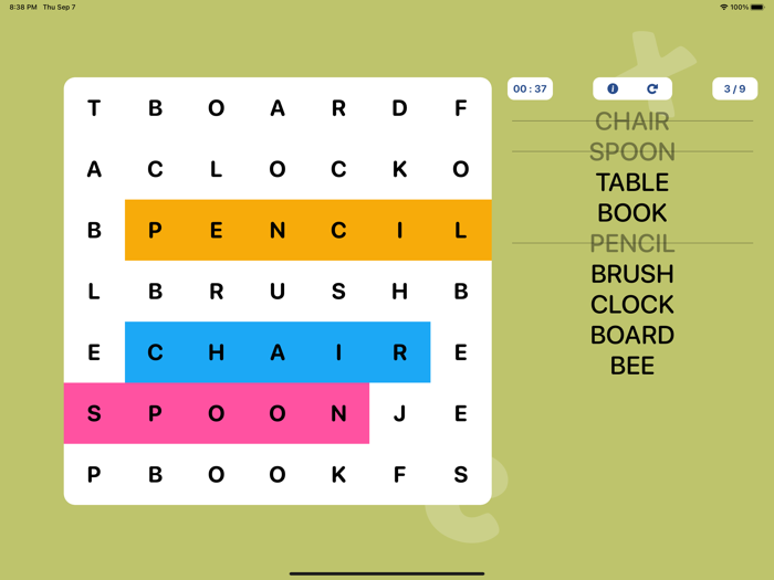 Word Search and Find Puzzle Game