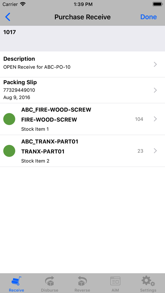 #2. Perform 23.0 Material Receive (iOS) 来自: FacilityForce Inc