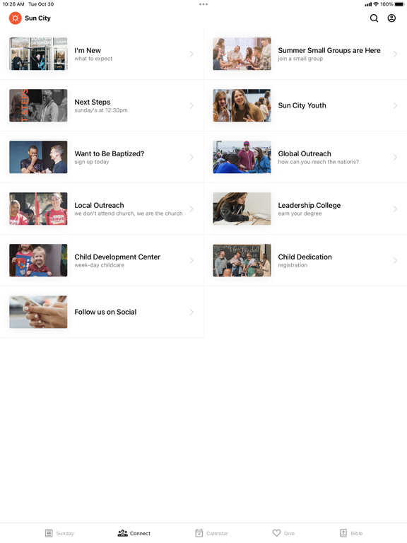 Sun City Church iPad screenshot 2 - Lifestyle app