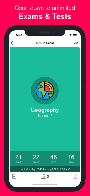 Exam Countdown - School & Uni Screenshot