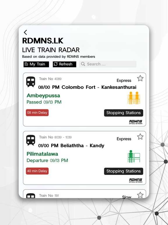 Screenshot #5 pour RDMNS.LK - Live Train Updates