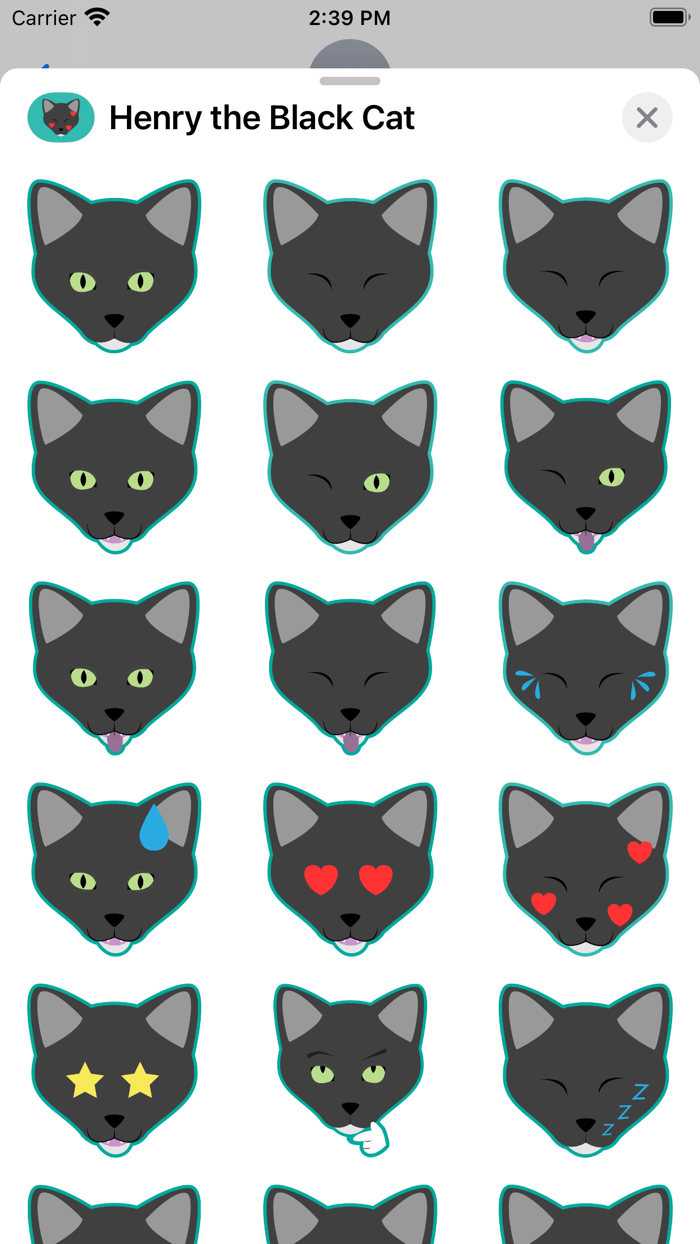 Henry the Black Cat Stickers