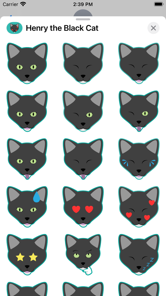 #1. Henry the Black Cat Stickers (iOS) 由: Anna Filobok