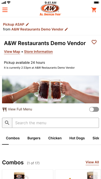 A&W Restaurants Screenshot