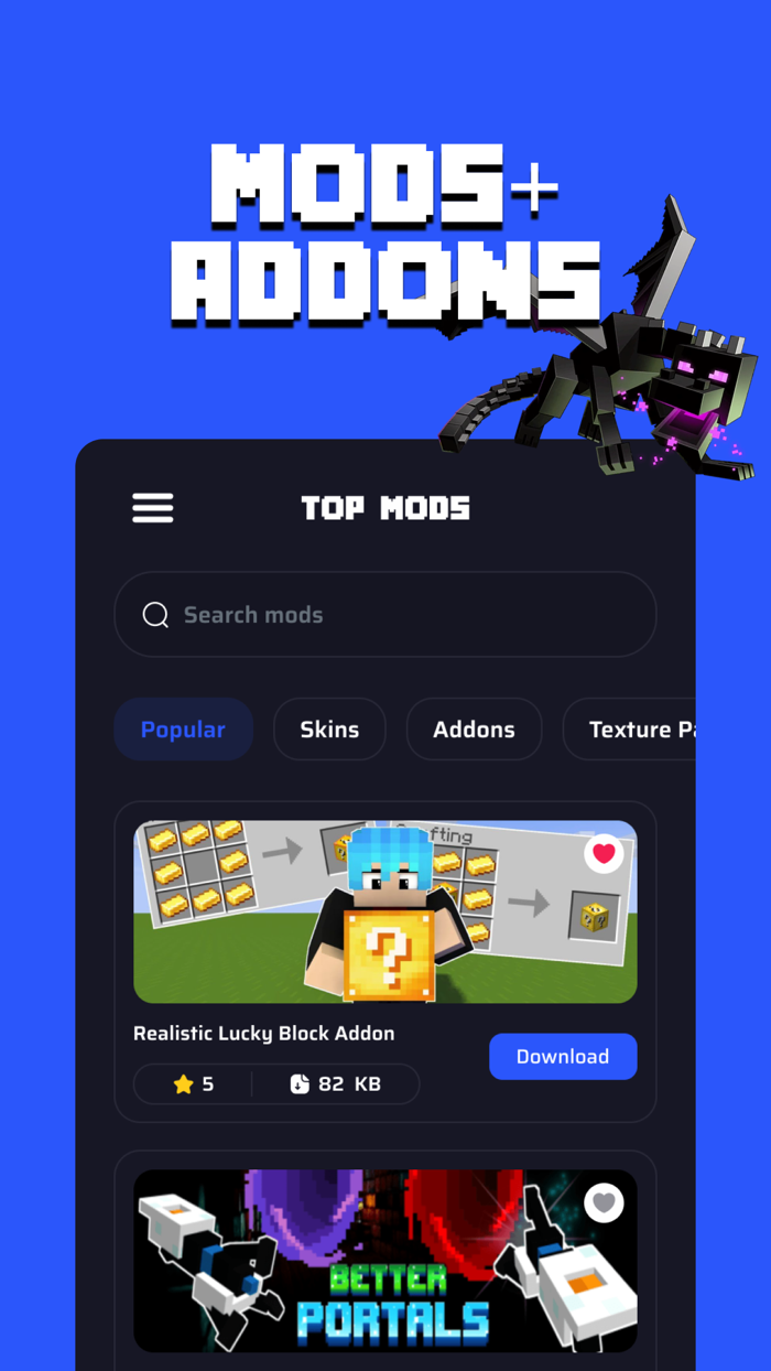 Top Mods Minecraft PE Addons