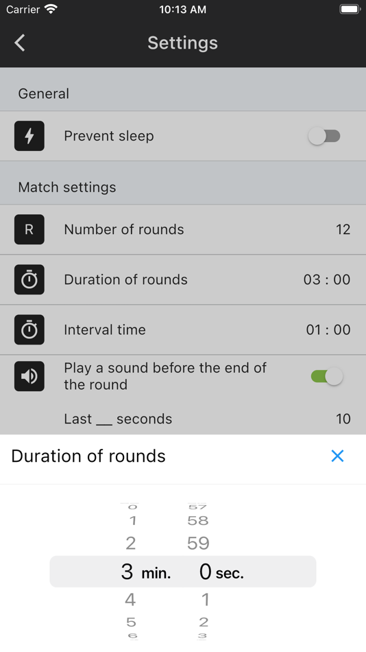 #4. Customizable Boxing Timer (iOS) 由: NAOYA ONO