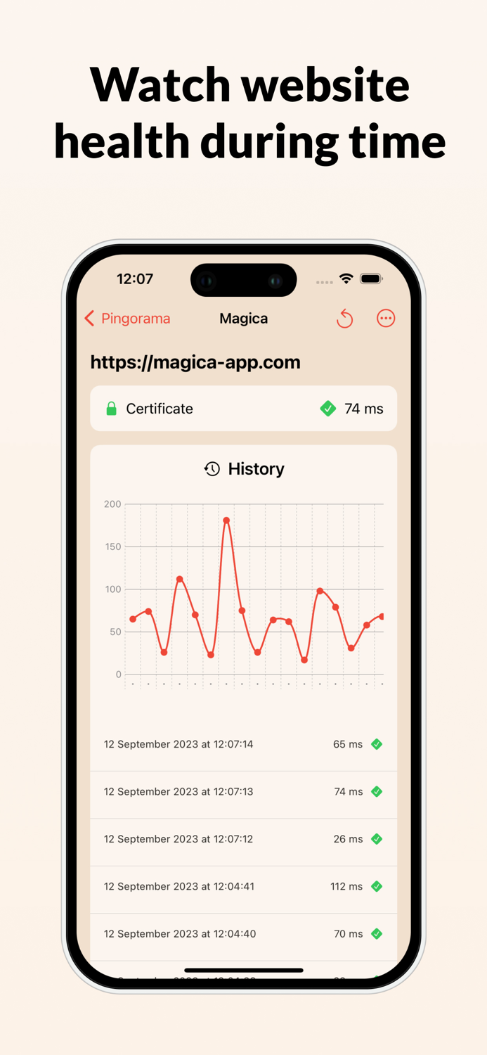Pingorama Ping website