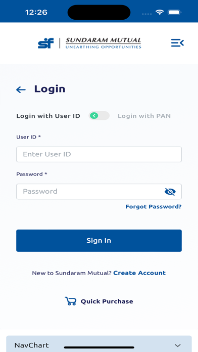 Sundaram Mutual's Investor App Screenshot