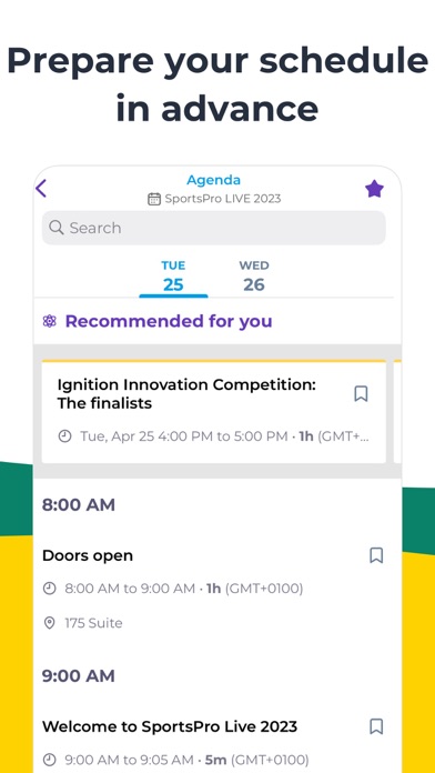 SportsPro Events Screenshot