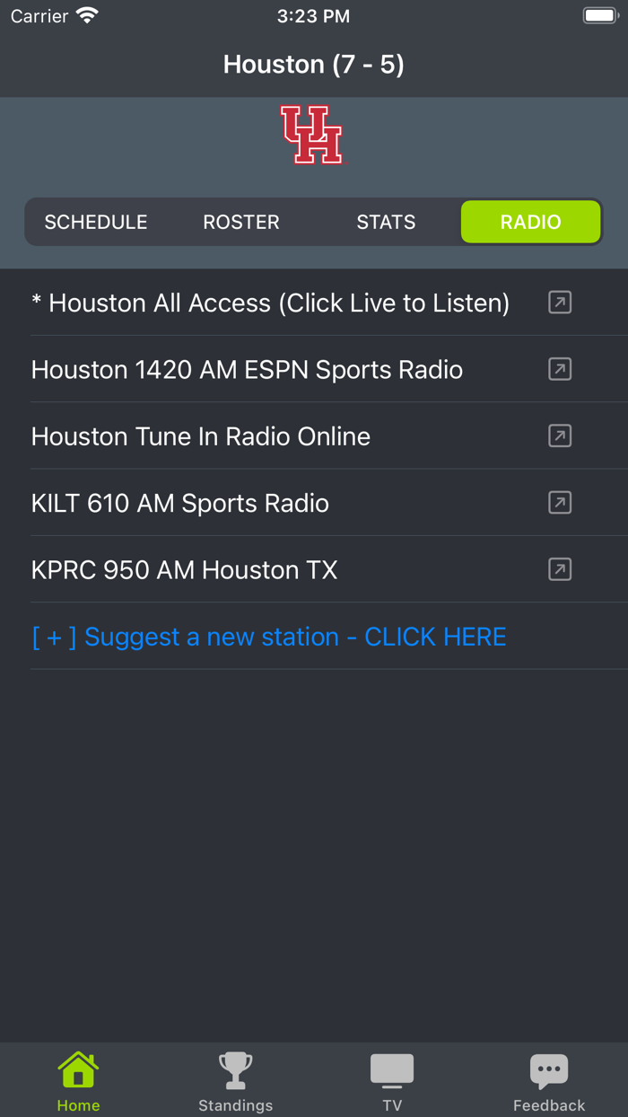 Houston Football App