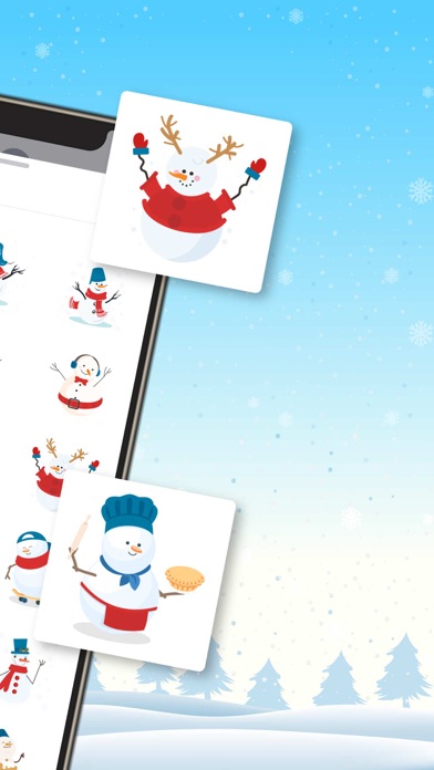 Funny Snowman Stickers. Screenshot