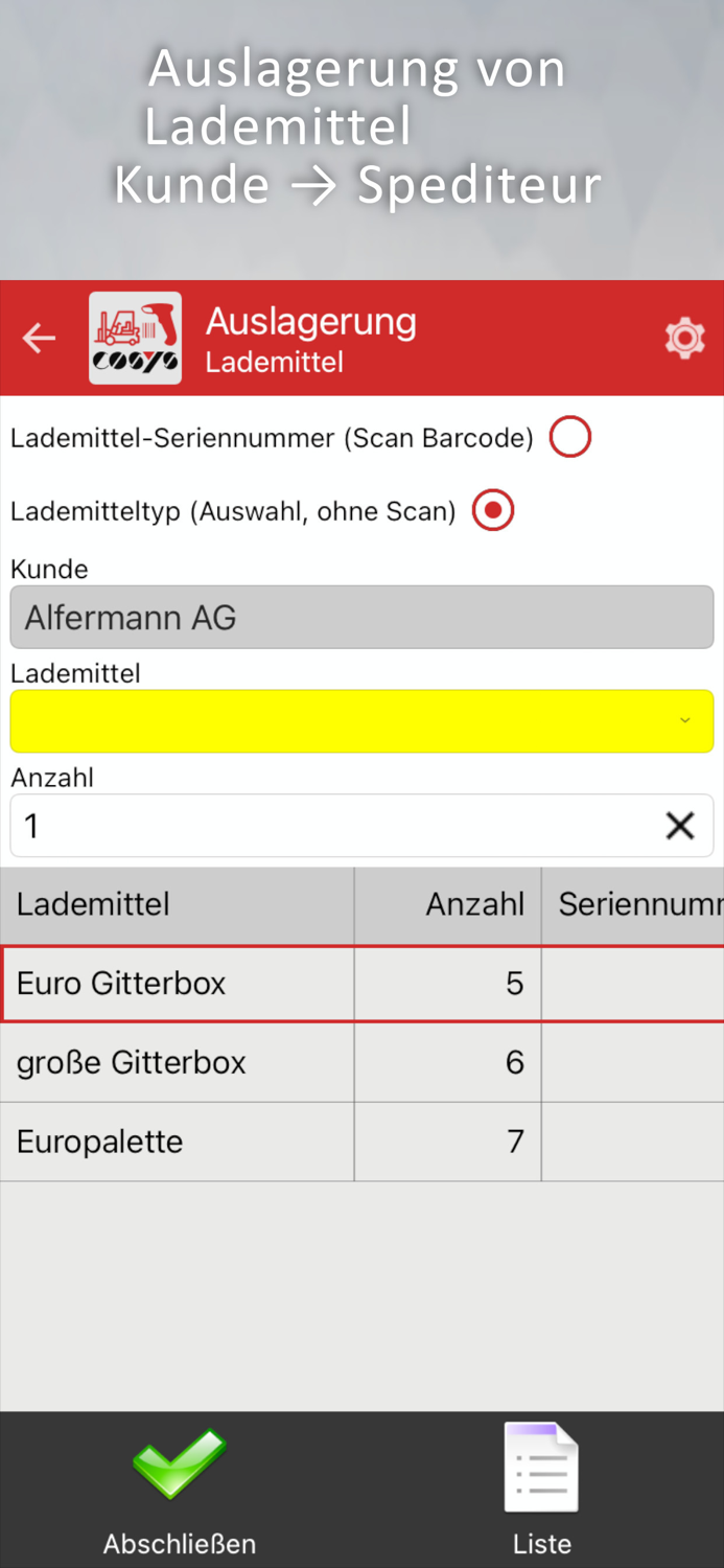 COSYS Lademittelverwaltung
