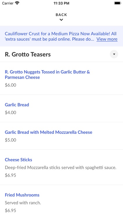 R Grotto Ristorante