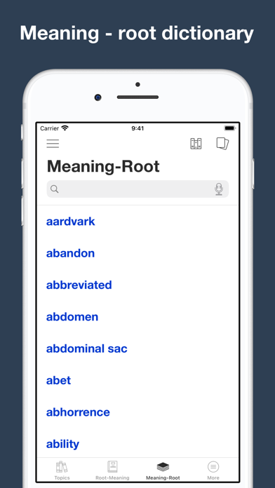 Word Root Dictionary Screenshot