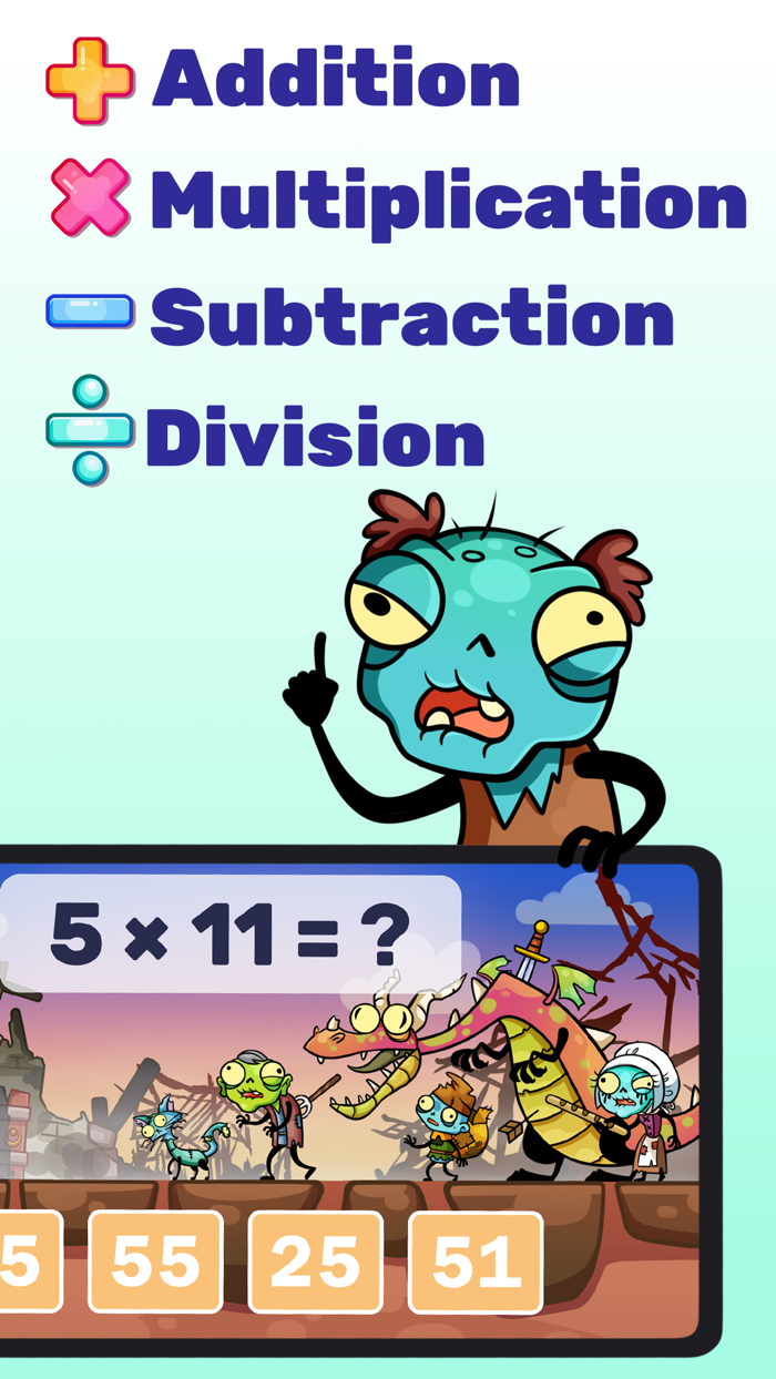 Math games Zombie Invasion
