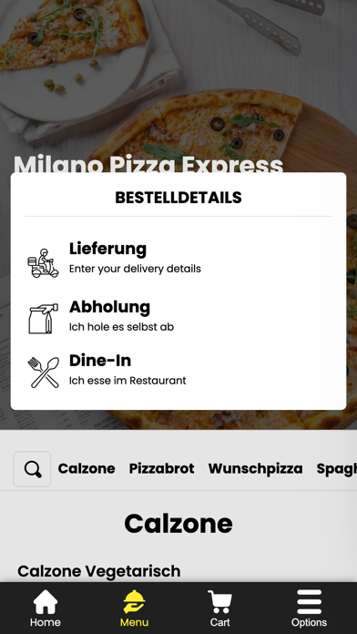 Milano Pizza Express Screenshot