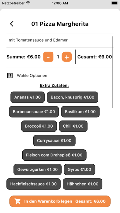 Bombay Pizza Service Waren Screenshot