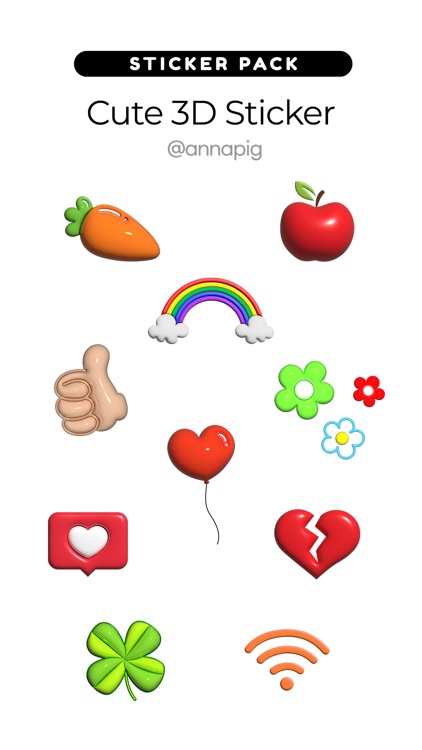 Cute 3D Sticker