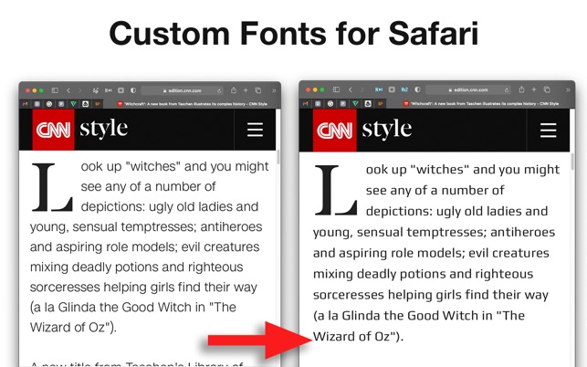 Custom Font for Safari on the Mac App Store