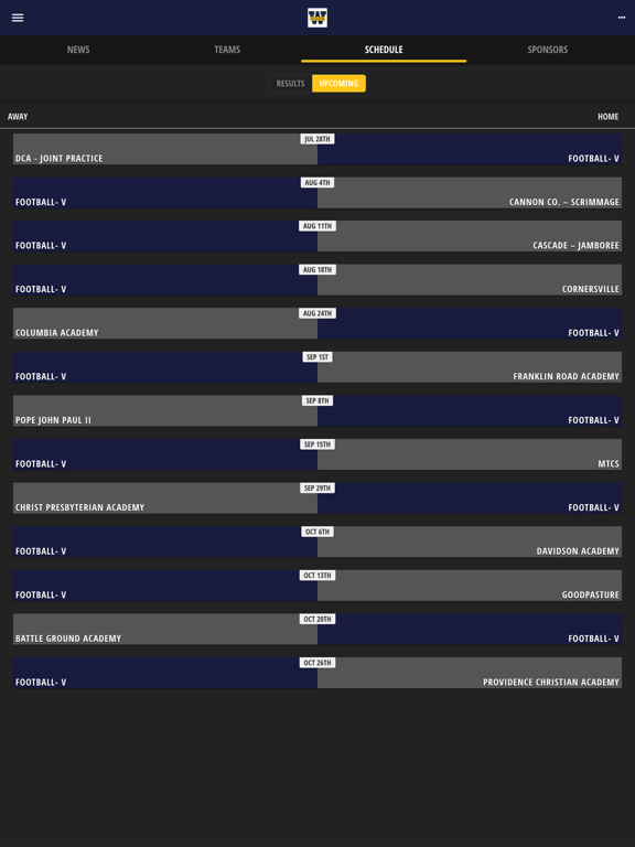 The Webb School iPad screenshot 3 - Sports app