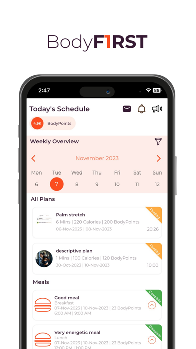 BodyF1rst App Screenshot