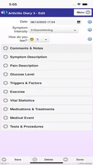 arthritis diary 3 iphone screenshot 2