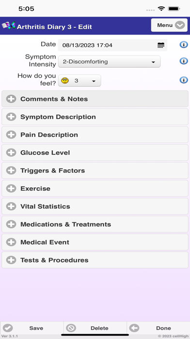 Arthritis Diary 3 Screenshot