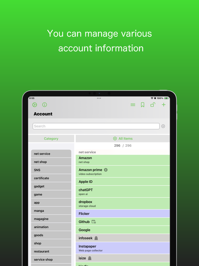 Account - password manager