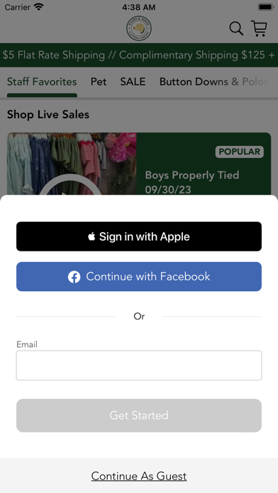Rivers & Bridge Clothing Co. Screenshot