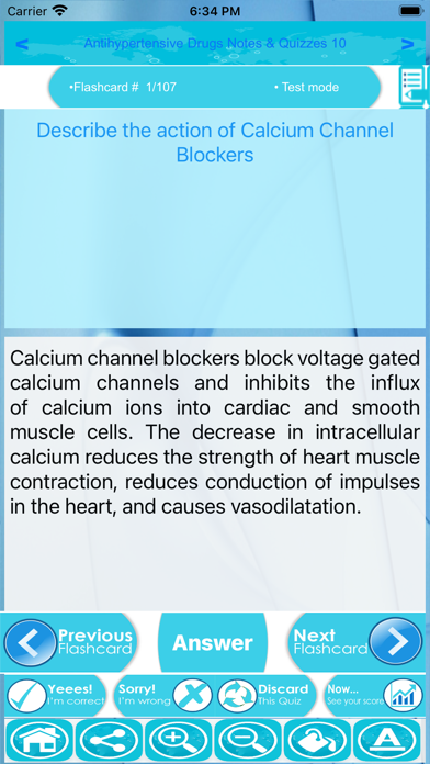 Cardiology Pharmacology Review Screenshot