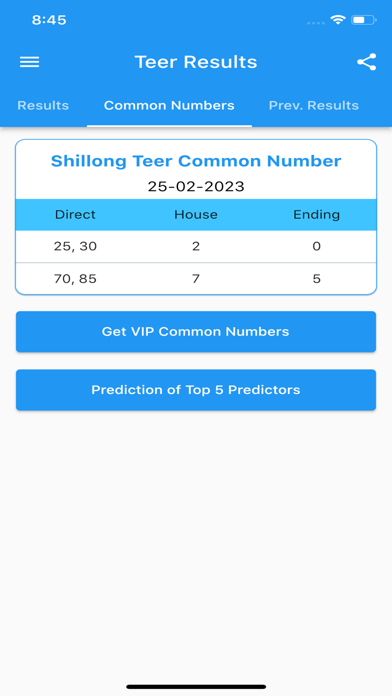 Teer Results Screenshot