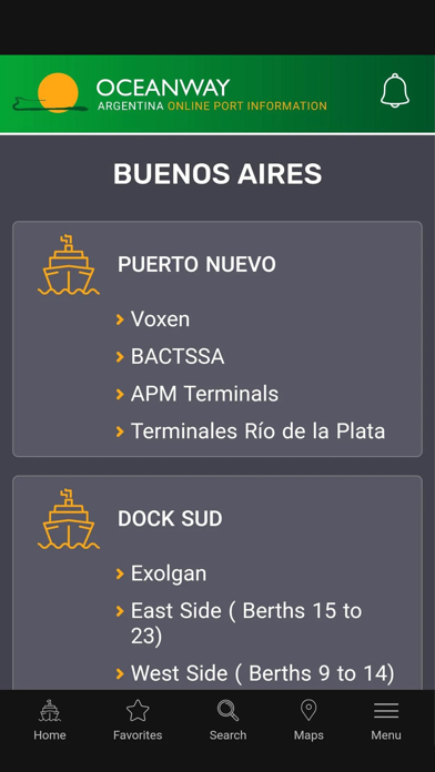 Oceanway Argentina Online Port Screenshot