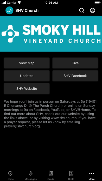 SHV Church App Screenshot