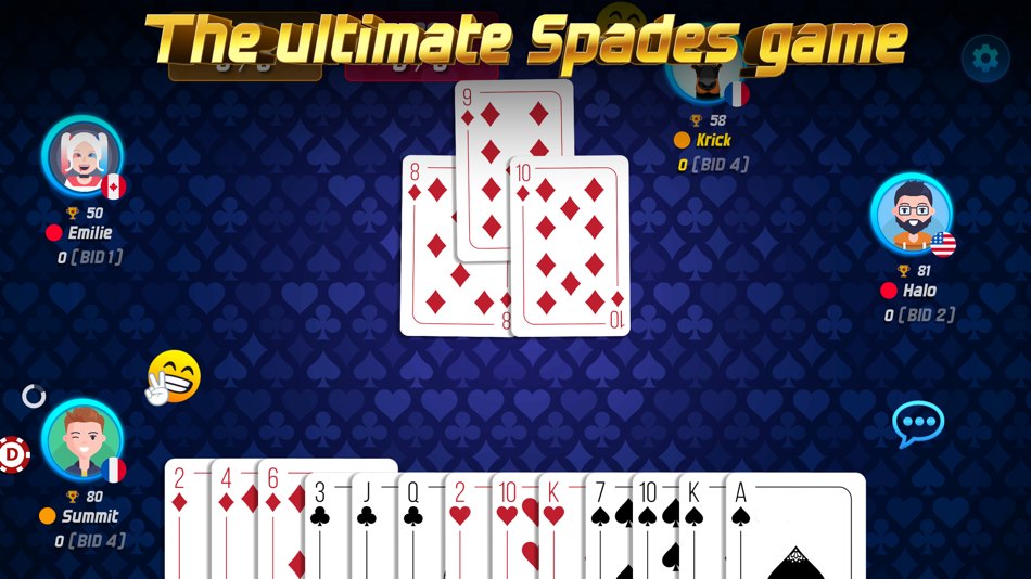 #1. Spades card game online (iOS) 由: Summit Games