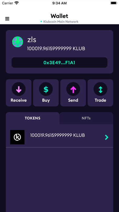 Klubcoin Screenshot