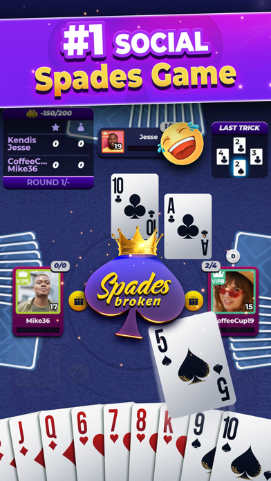 VIP Spades - Online Card Game Screenshot